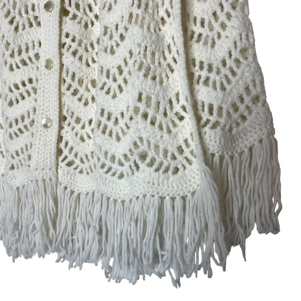 Vintage Handmade Crochet Knit Shawl